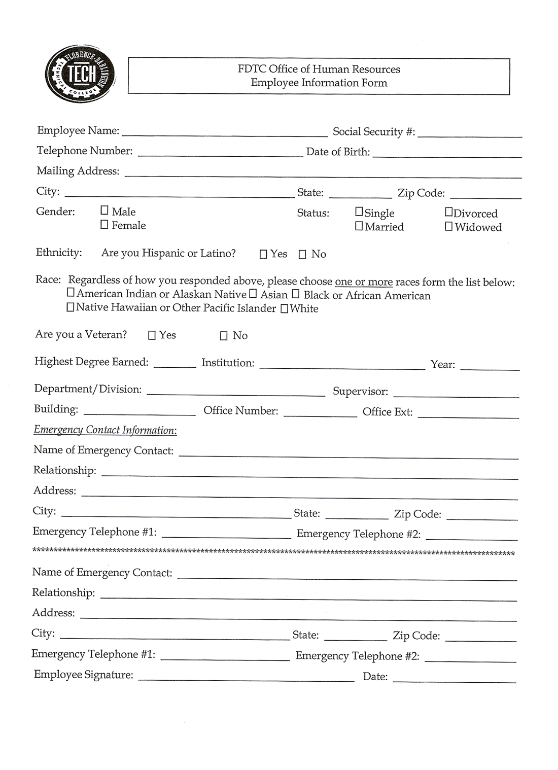 Employee Information Sheet